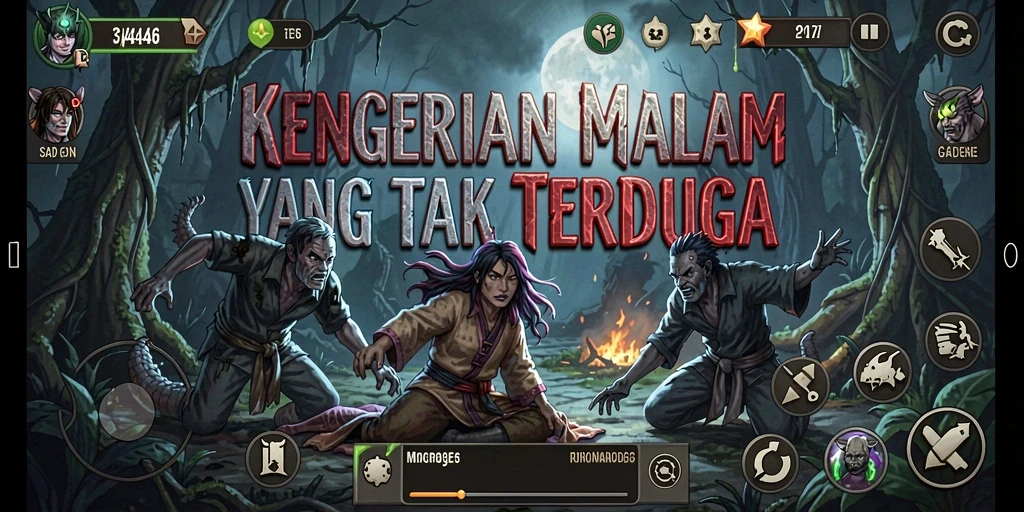 Tangkap layar gameplay 3446 yang menampilkan suasana horor yang mencekam.