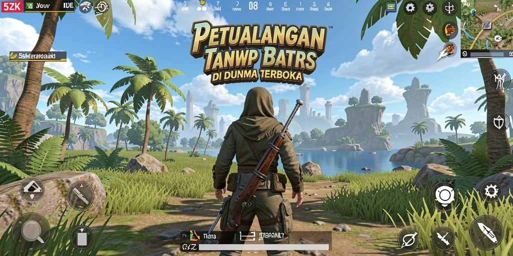 Screenshot utama 5ZK menampilkan lingkungan luas yang bisa dijelajahi.