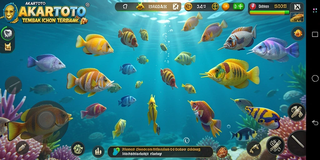 Screenshot gameplay Tembak Ikan AKARTOTO yang menarik.