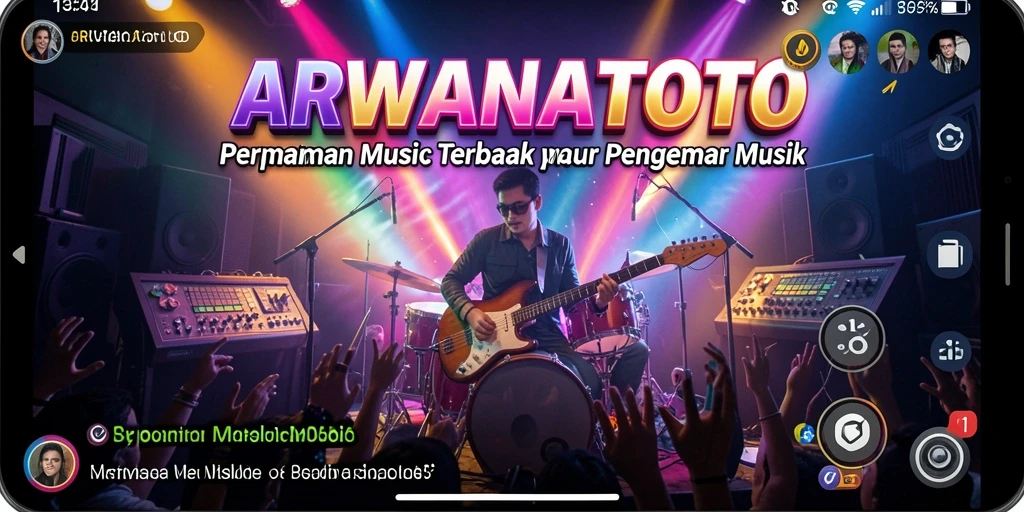 Screenshot gameplay ARWANATOTO menampilkan interaksi musik yang seru.