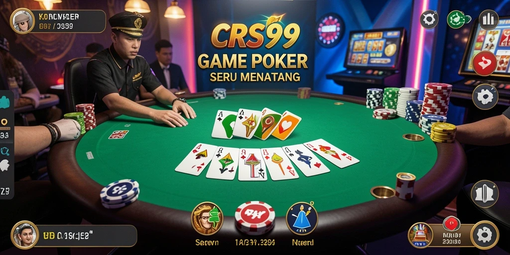 Screenshot gameplay CRS99 menampilkan suasana seru permainan Poker.