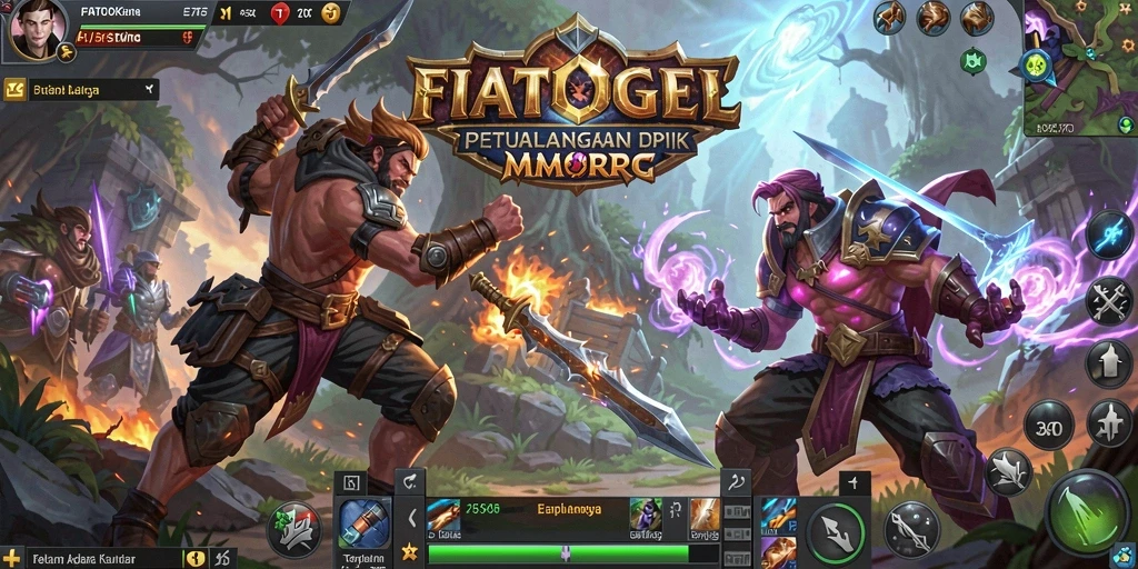 Screenshot gameplay FIATOGEL menampilkan aksi seru dalam pertempuran MMORPG.
