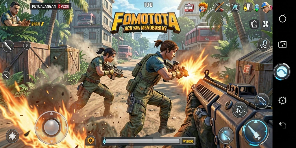 Gameplay seru FOMOTOTO yang penuh aksi dan tantangan.