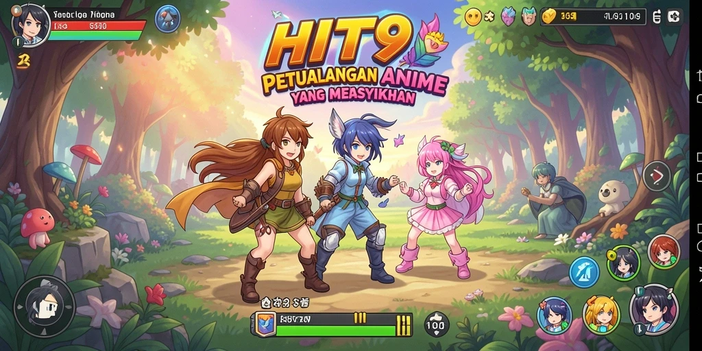 Screenshot gameplay yang menarik dari HIT9, menunjukkan aksi karakter Anime.