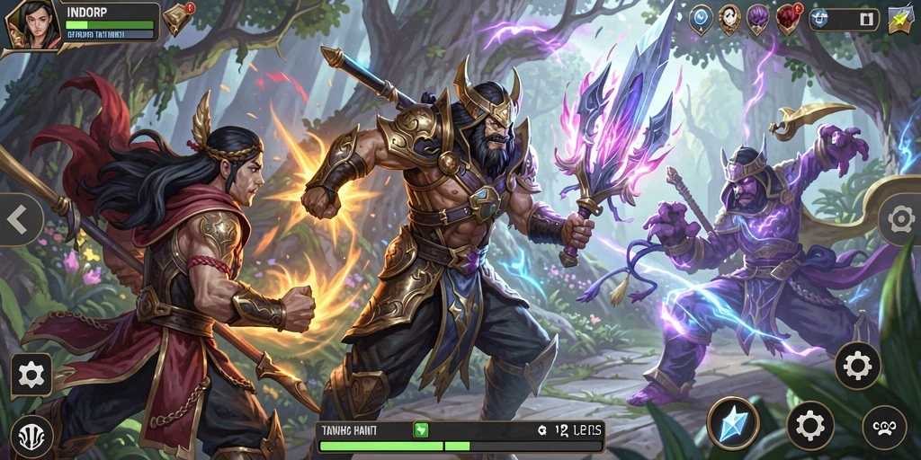 Tampilan aksi bertarung yang seru di game INDORP.