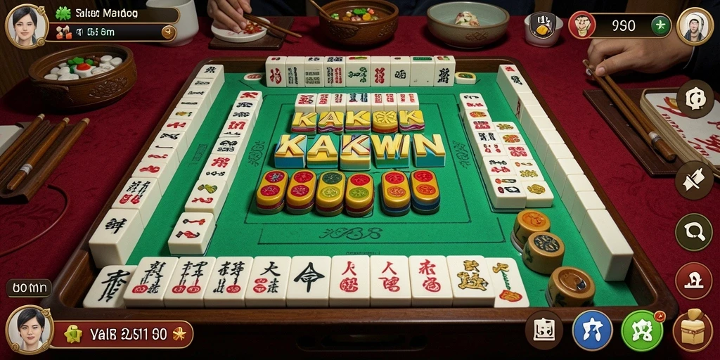 Tampilan gameplay KAKWIN yang menampilkan strategi Mahjong yang mendebarkan.