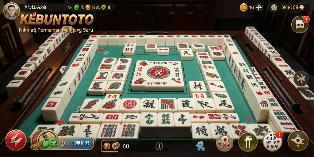Tampilan gameplay menarik dari KEBUNTOTO yang menampilkan keasyikan permainan Mahjong.