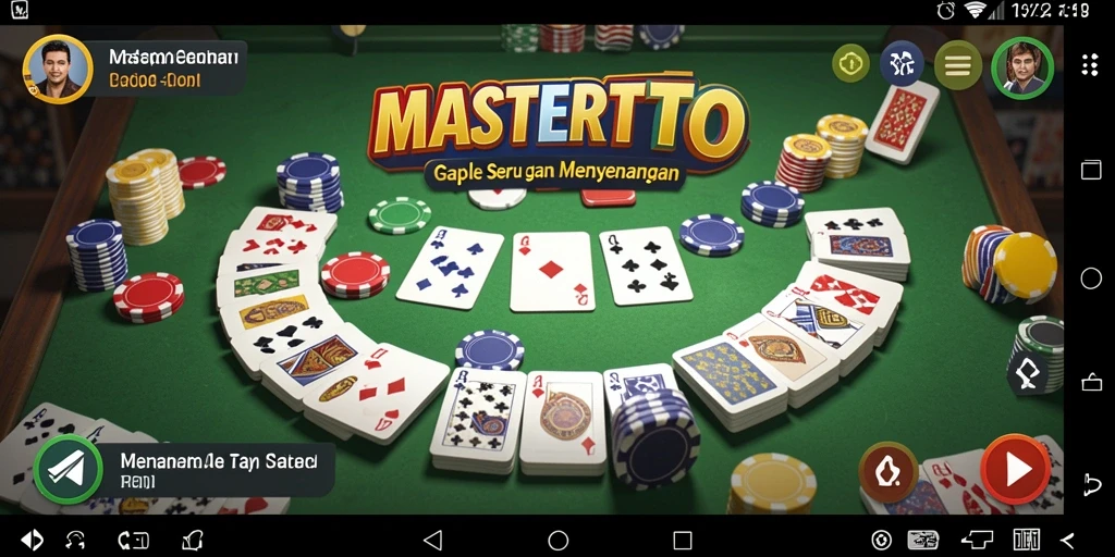 Tampilan gameplay MASTERTOTO dengan suasana permainan Gaple yang seru.