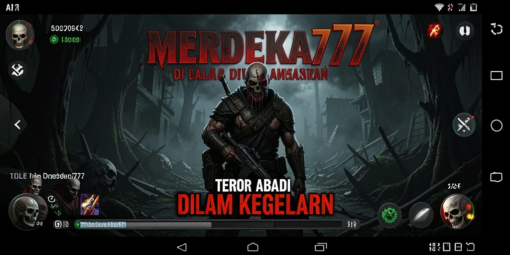 Tampilan gameplay menegangkan dalam MERDEKA777 dengan suasana Horror yang mencekam.