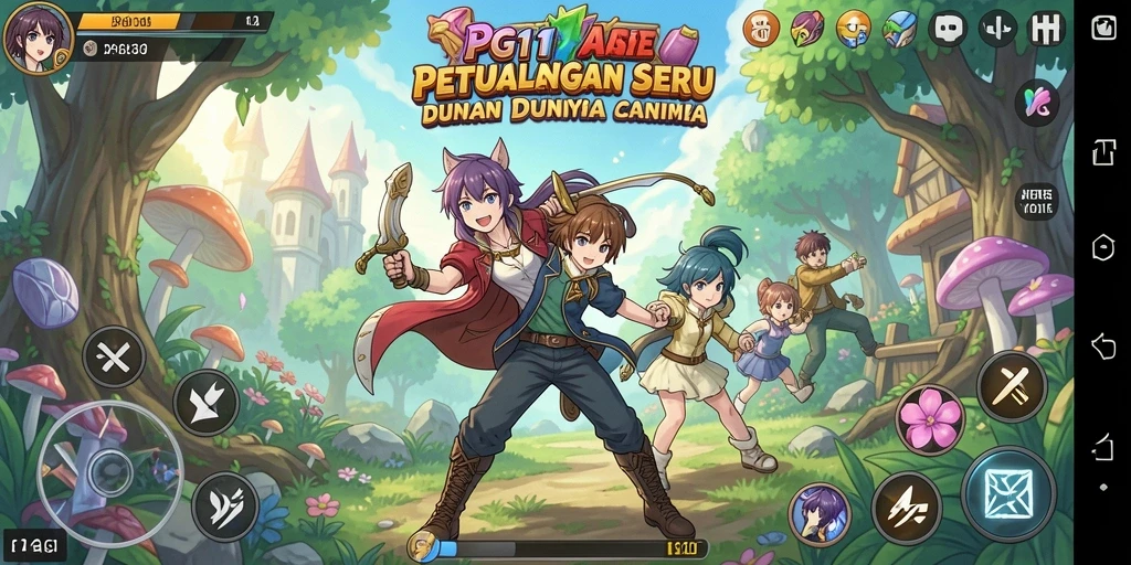Screenshot gameplay PG11 dengan karakter anime yang menarik.