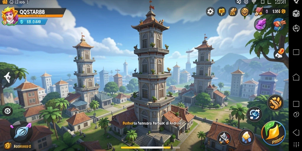 Tangkapan layar menunjukkan gameplay menara pertahanan yang seru di QQSTAR88.