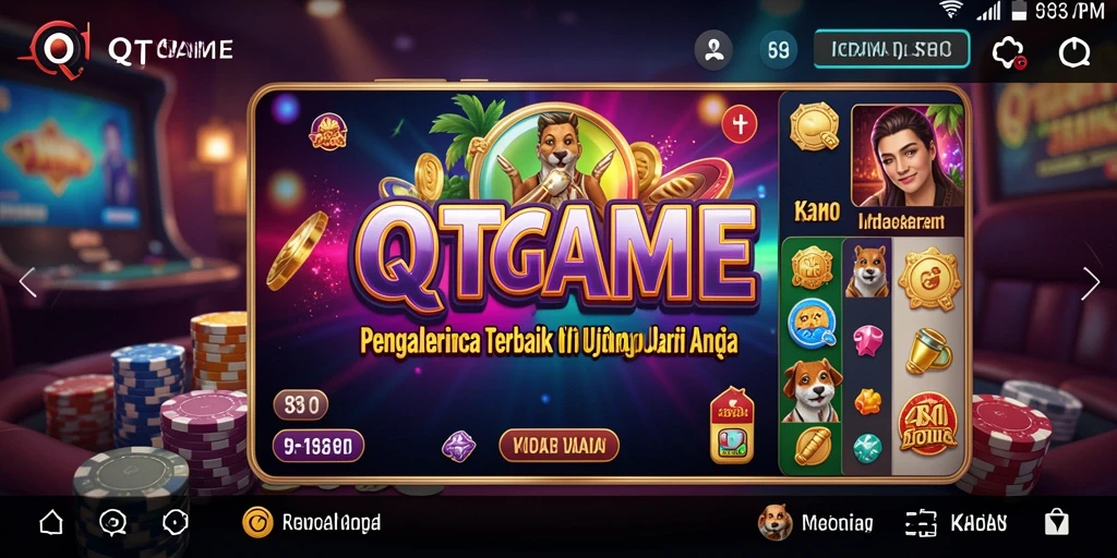 Tampilan menarik dari gameplay QTGAME yang menonjolkan suasana kasino.