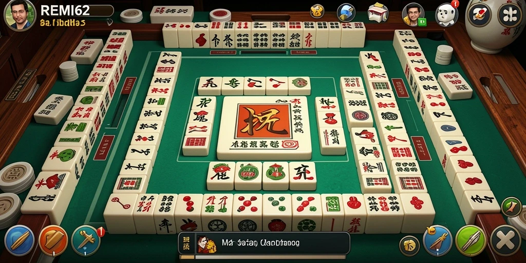 Tampilan gameplay Mahjong yang seru di REMI62.