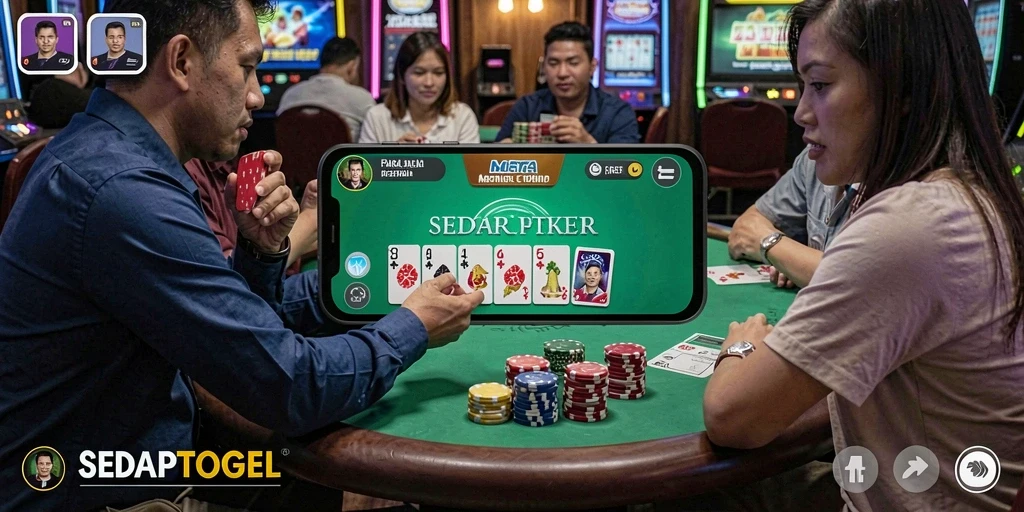 Tampilan utama SEDAPTOGEL dengan aksi permainan Poker yang seru.