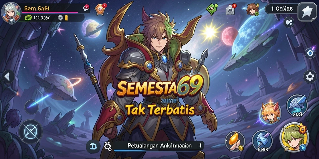 Screenshot tampilan gameplay SEMESTA69 yang menampilkan aksi karakter Anime.