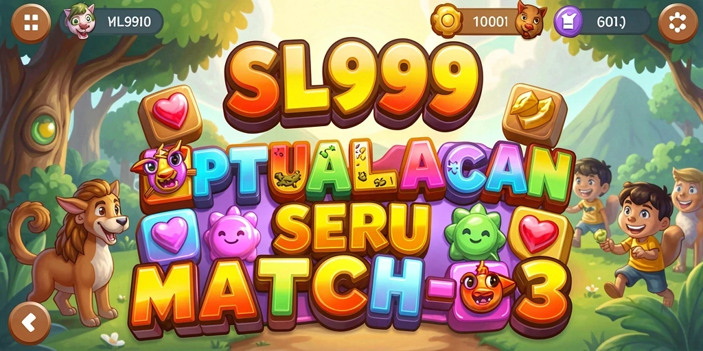 Tampilan menarik dari permainan SL999 Match-3 yang penuh warna.