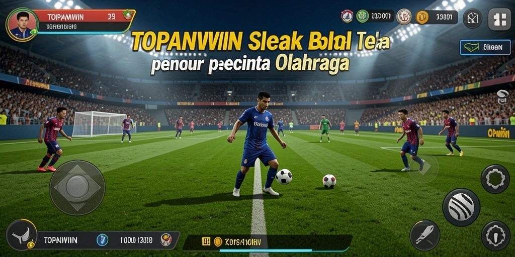 Tampilan menarik dari gameplay sepak bola di TOPANWIN.