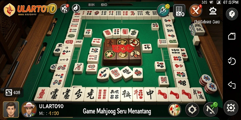 Screenshot ULARTOTO menampilkan gameplay Mahjong yang seru dan mendebarkan.