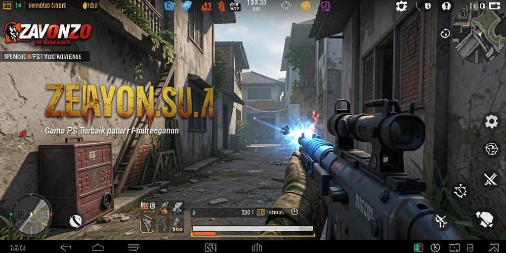 Screenshot ZAVONZO menunjukkan aksi seru dalam gameplay FPS.